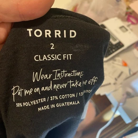 Torrid Black and Gray Long Sleeve Tee with Sugar Skull Design - Picture 3 of 7